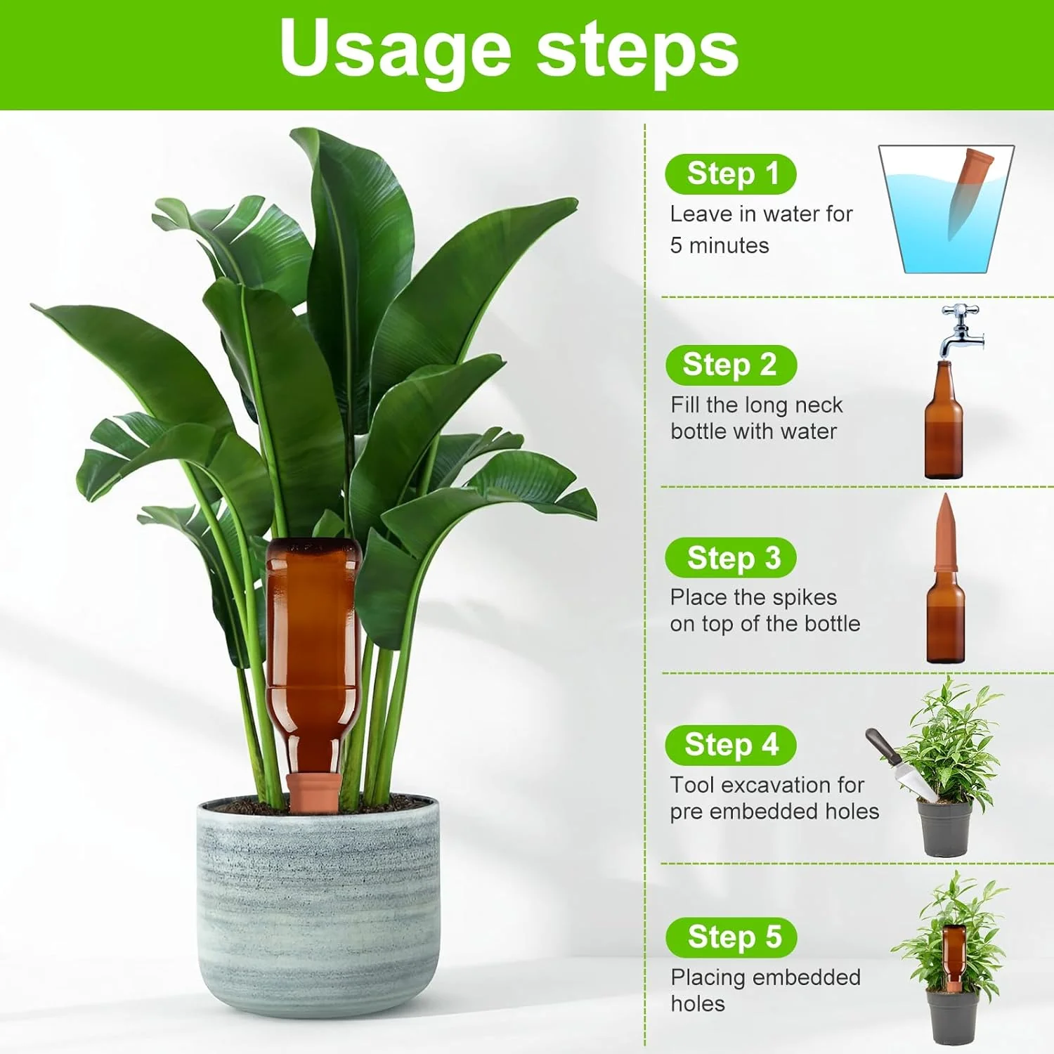 Self Plant Watering Spikes (4 Pcs Set) – main view