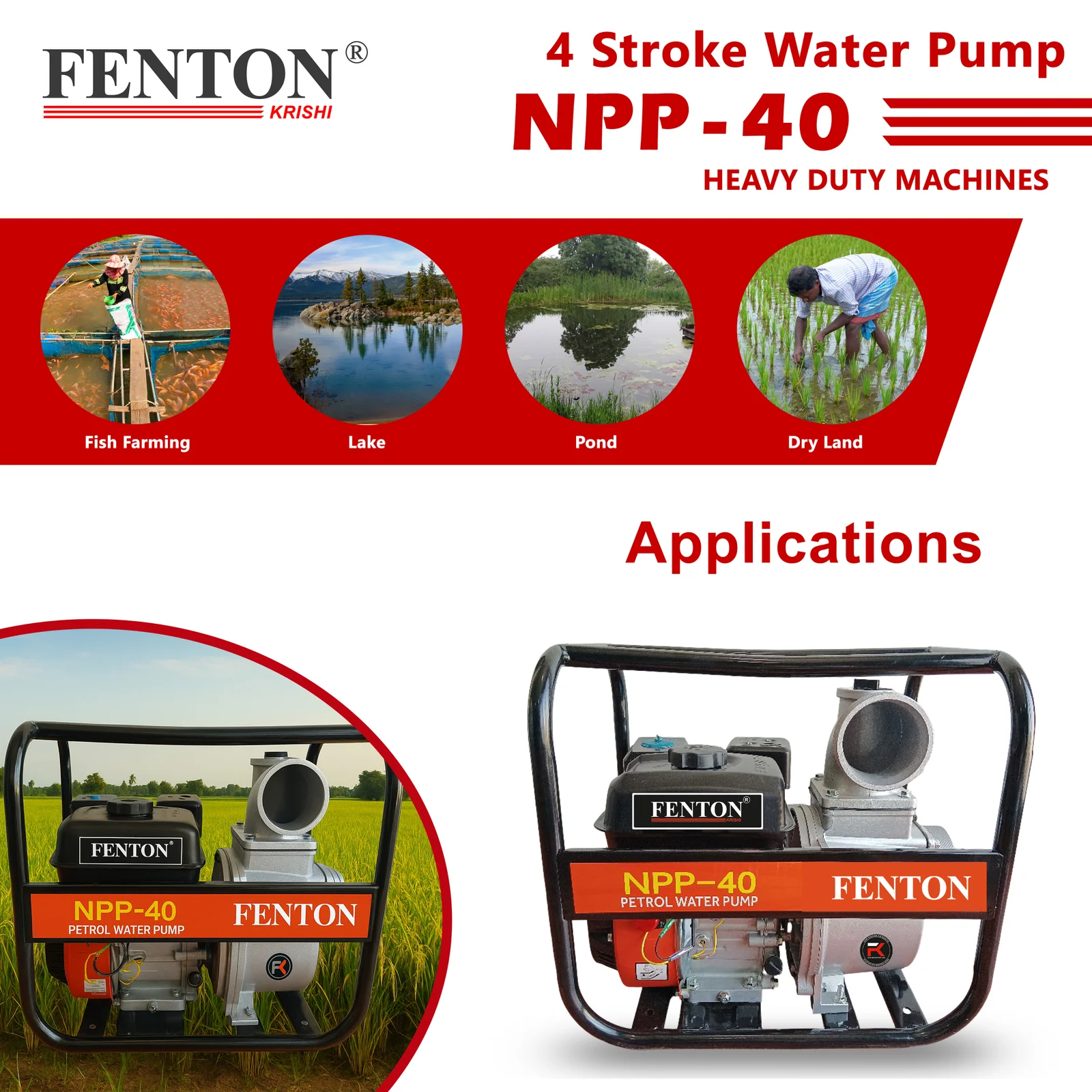 Fenton Krishi NPP-40 6.5 HP Petrol Engine Water Pump – thumb