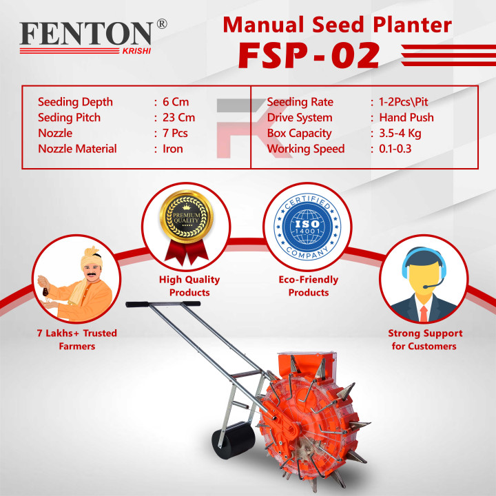 Fenton Krishi FSP-02 Manual Seed Planter – Hand-Operated Seeding Tool for Small & Medium Farms