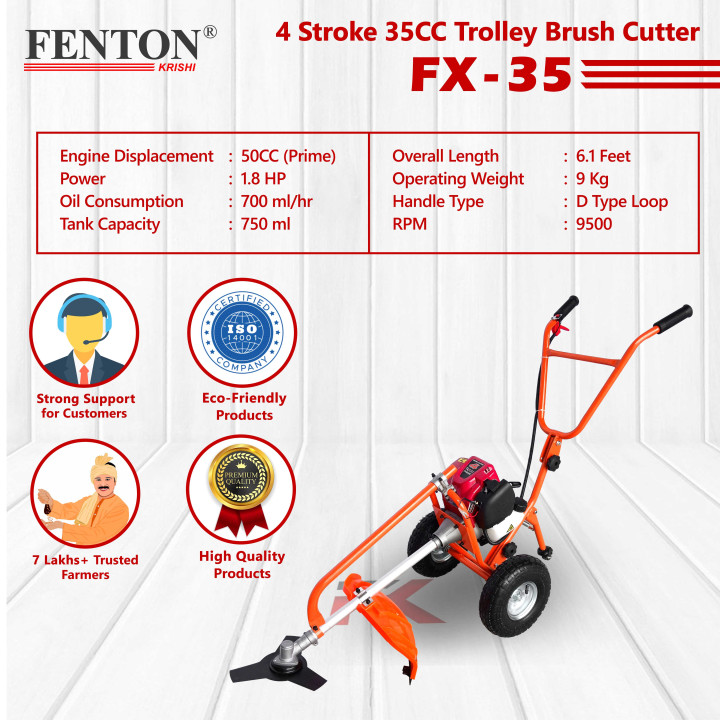 Fenton Krishi 35CC 4-Stroke Trolley Brush Cutter – thumb