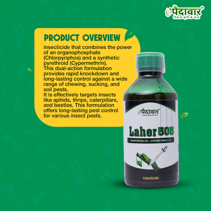 Paidavaar Laher 505 Chlorpyriphos 50% + Cypermethrin 5% EC Insecticide – thumb