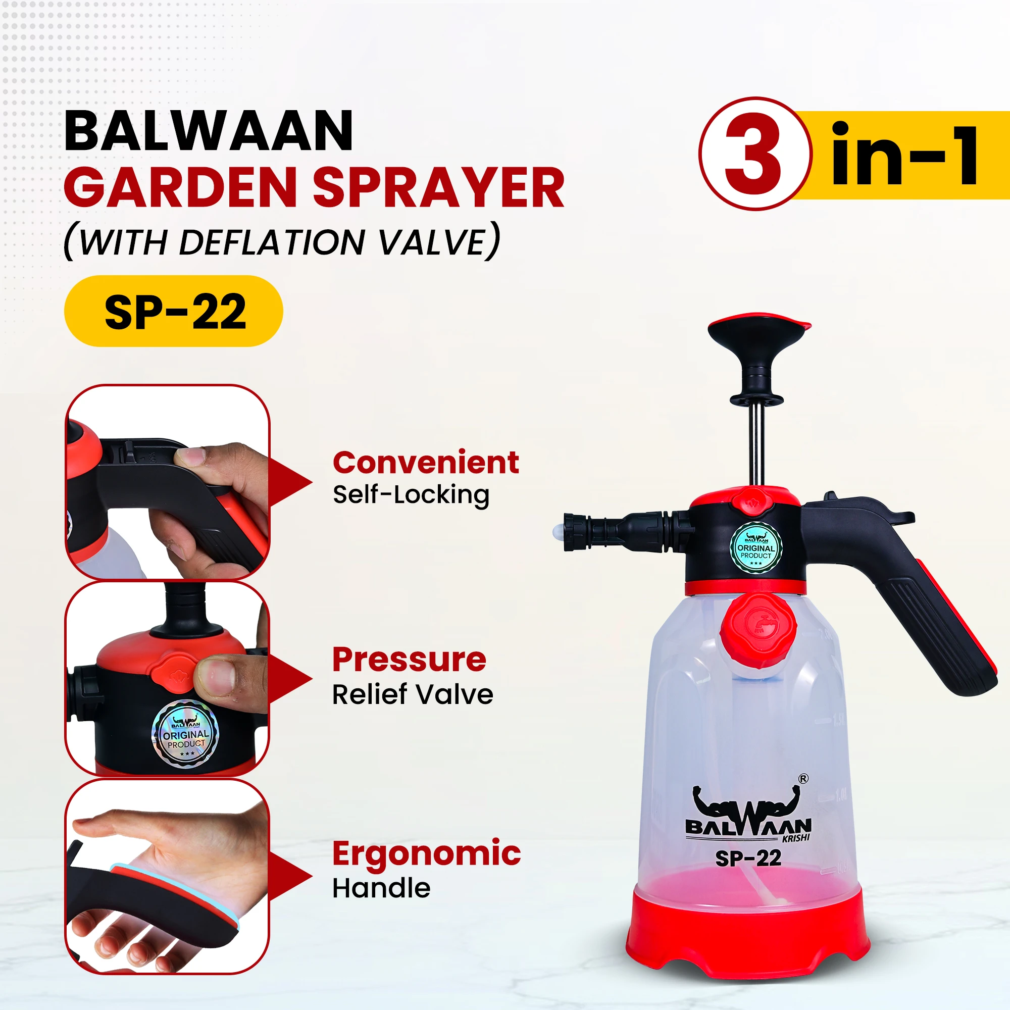 Balwaan Manual Sprayer With Measuring Cap 3in1 ( 2 L ) SP-22 – thumb