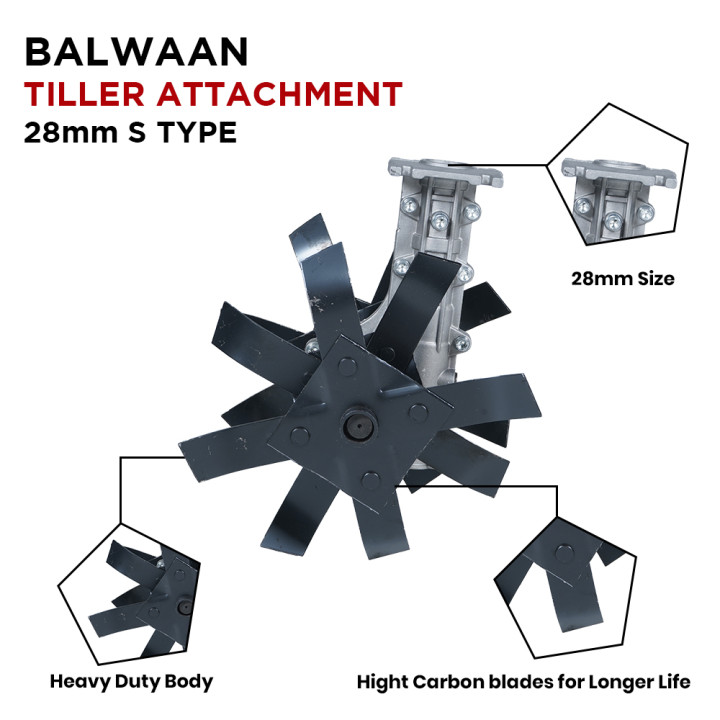 Balwaan Brush Cutter Tiller Attachment BTA-28 S-Type – thumb
