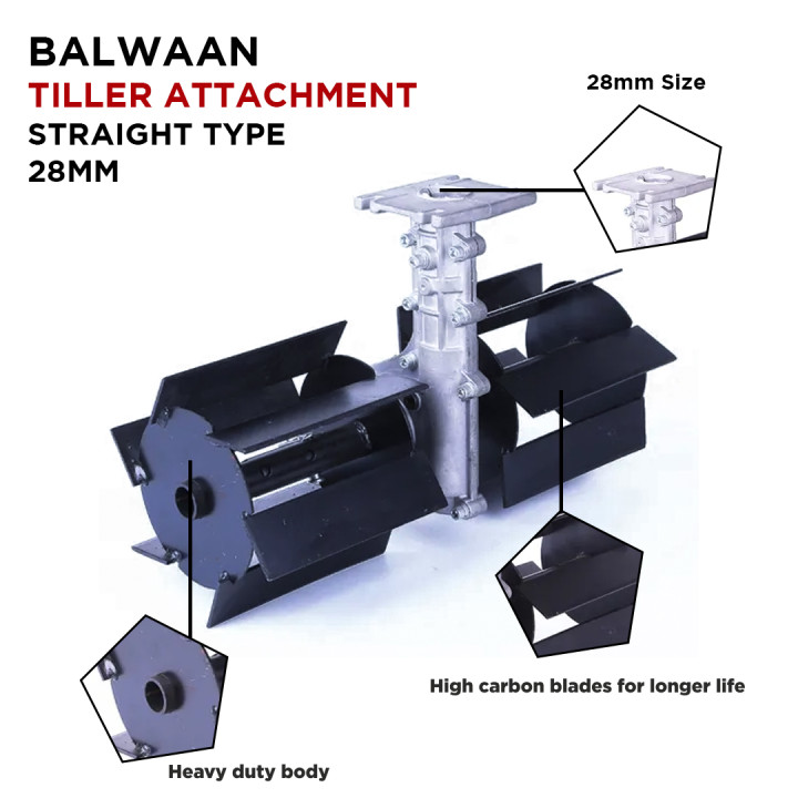 Balwaan Brush Cutter Tiller Attachment BTA-28 Straight – thumb