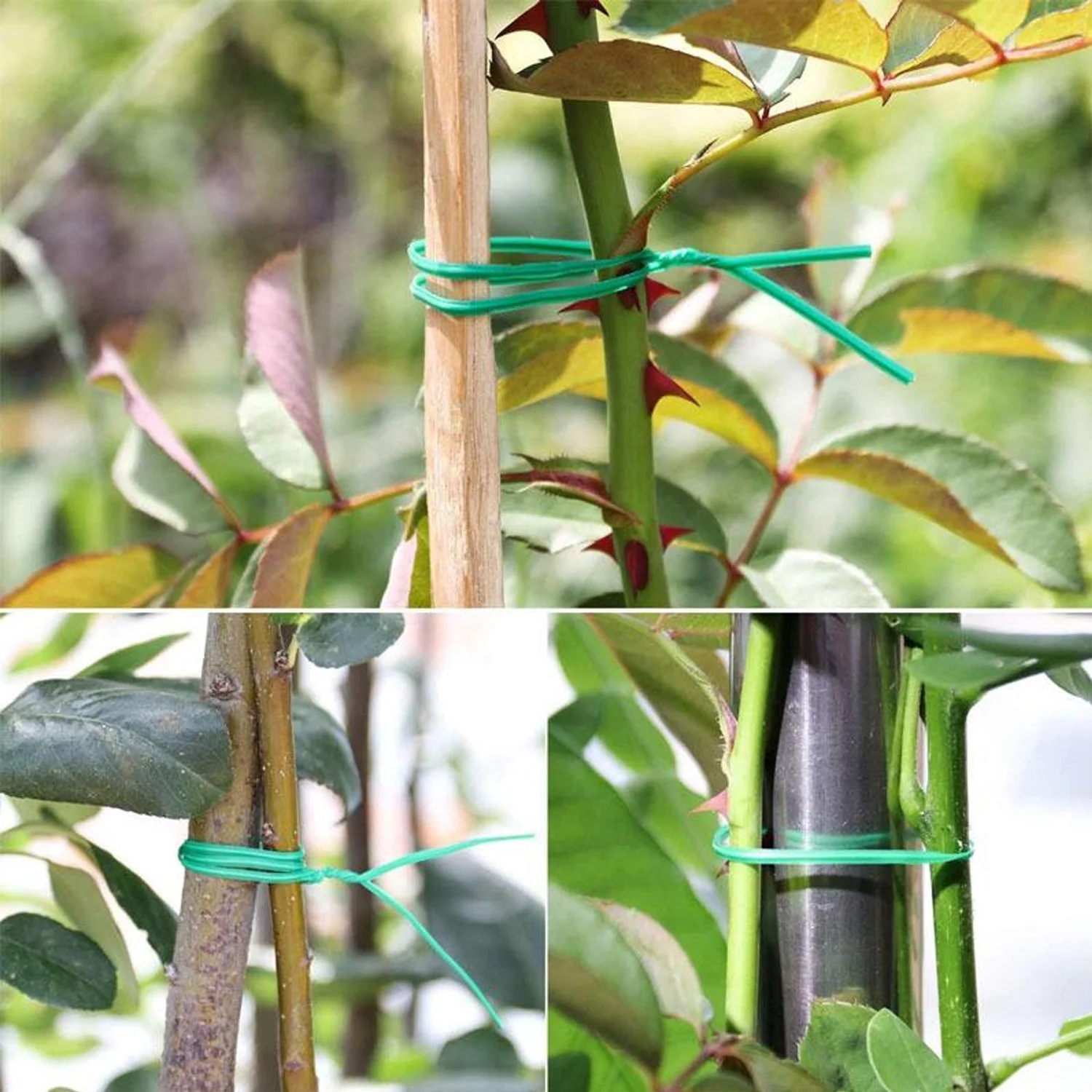Plastic Twist Tie Wire Spool with Cutter – 30m/50m Green Garden Plant Support