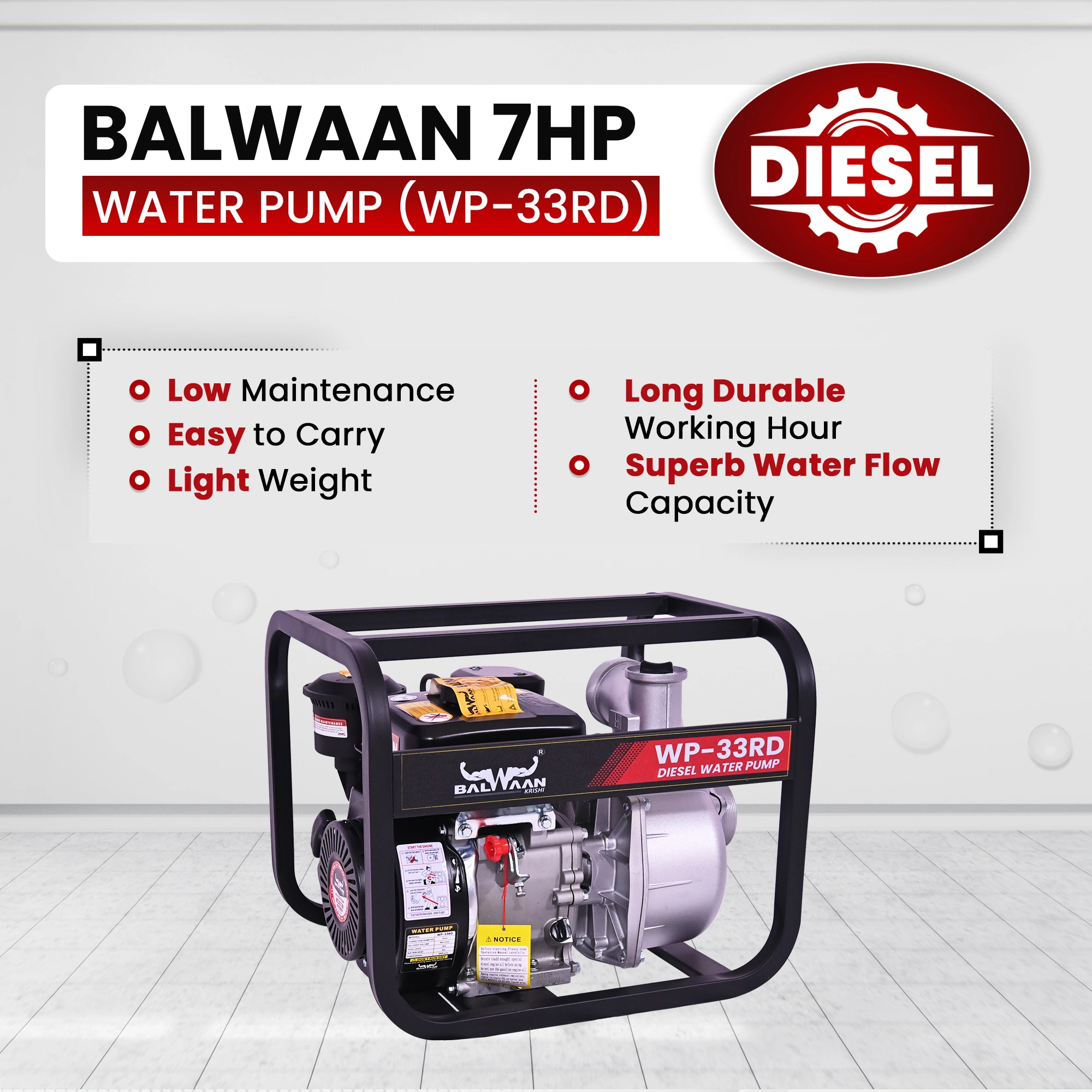 Balwaan WP 33RD Water Pump 3X3 Inch -(Premium) – thumb