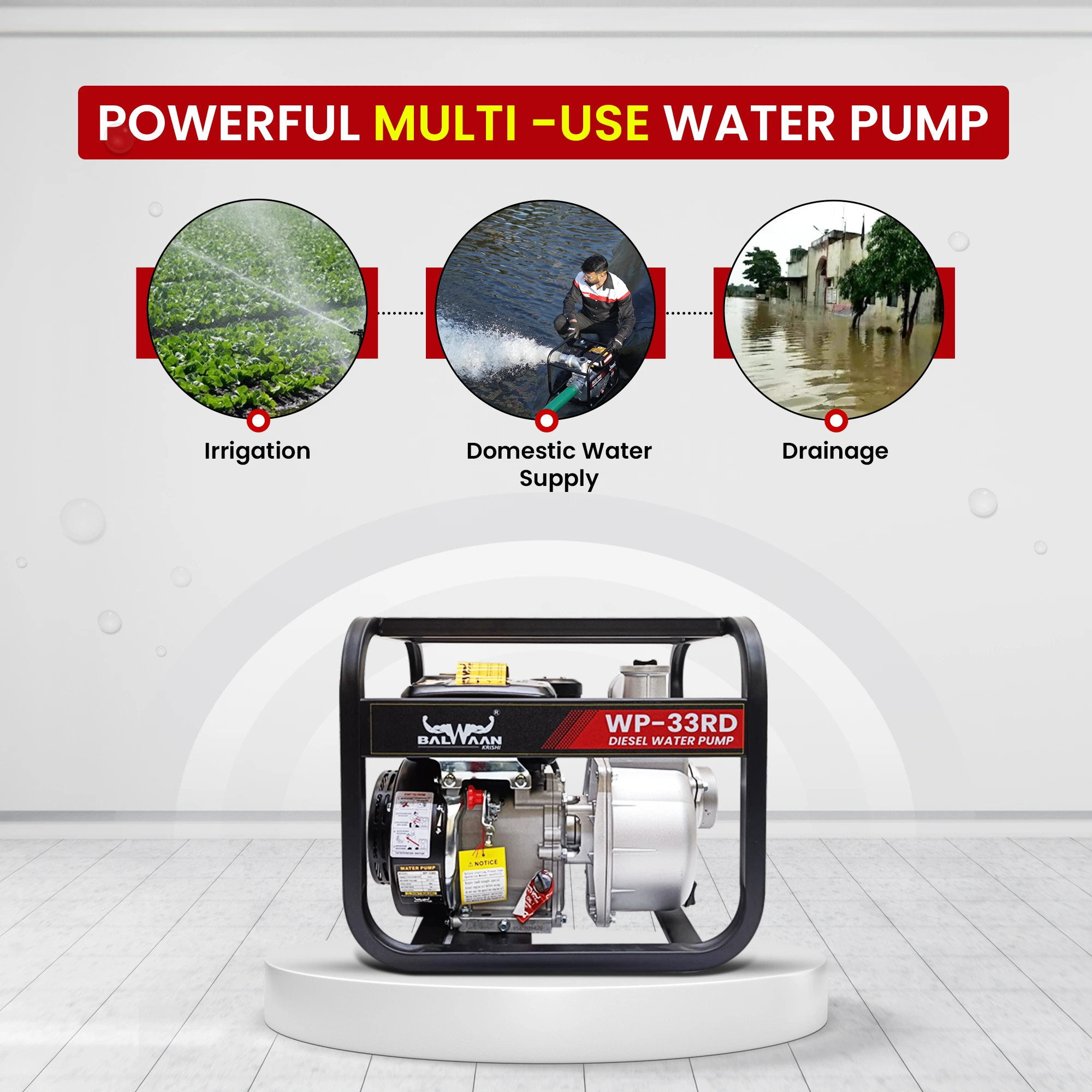 Balwaan WP 33RD Water Pump 3X3 Inch -(Premium) – thumb