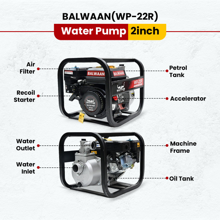 Balwaan Water Pump 2x2 Inch - (Premium) WP-22R – thumb