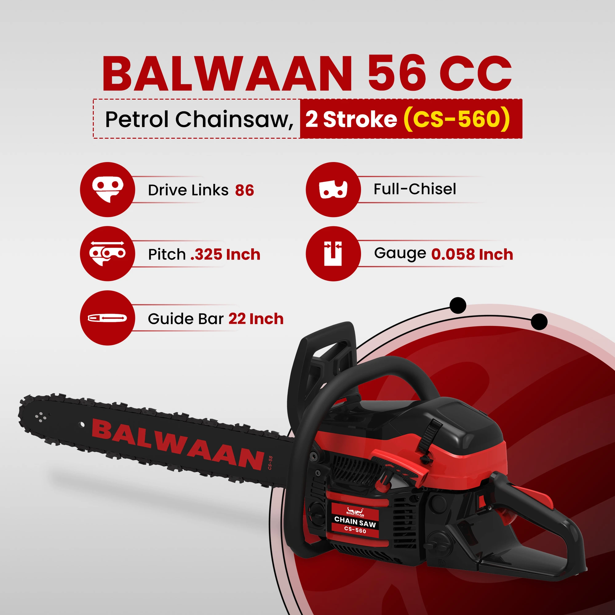 Balwaan Chainsaw 18" CS-520 – thumb