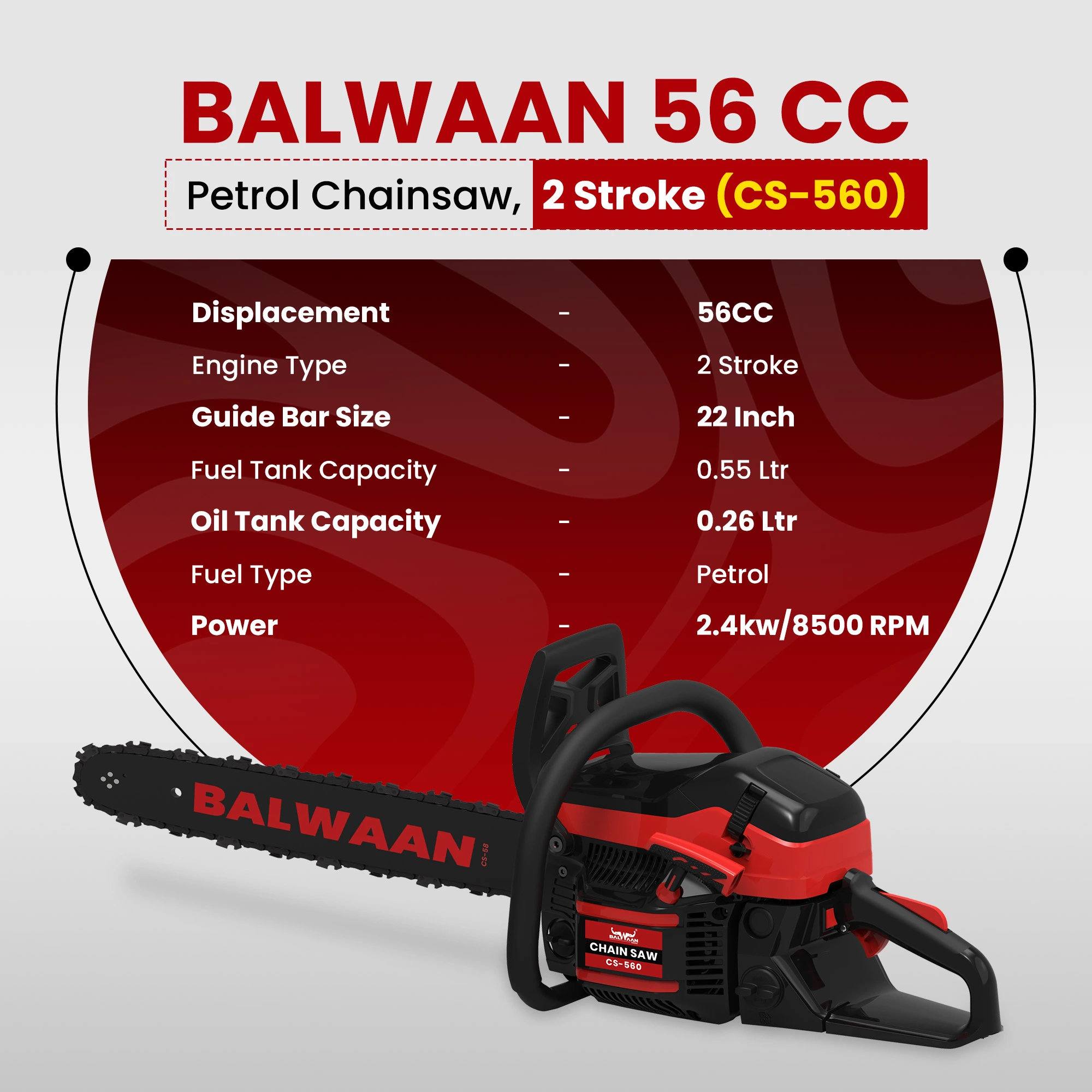 Balwaan Chainsaw 18" CS-520 – thumb