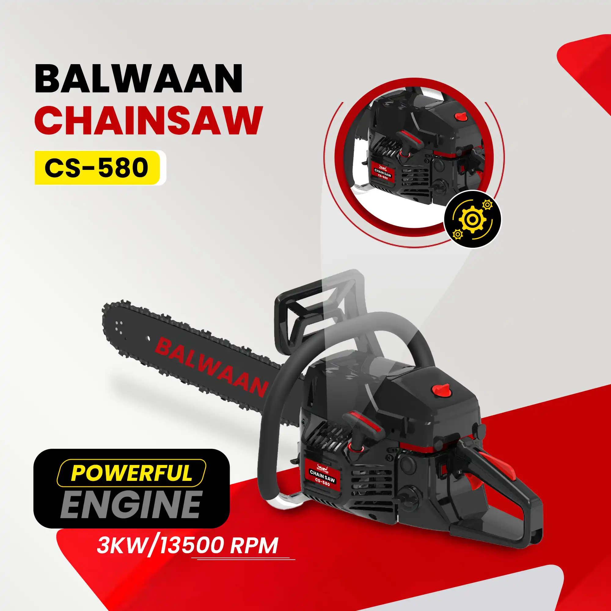 Balwaan Chainsaw 24" CS-580 – thumb