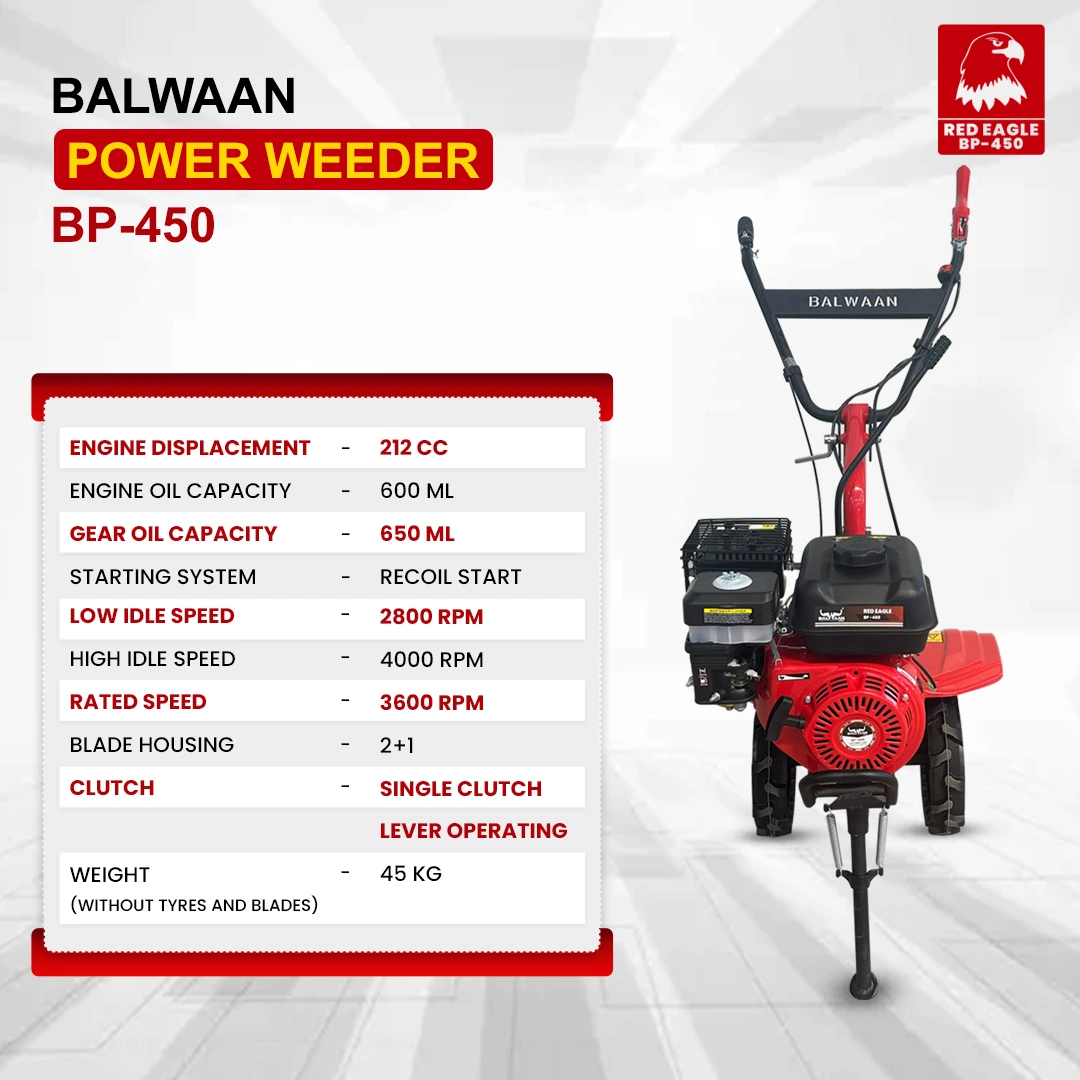 Balwaan Power Weeder Red Eagle - (Light weight) (Petrol) BP-450 – thumb