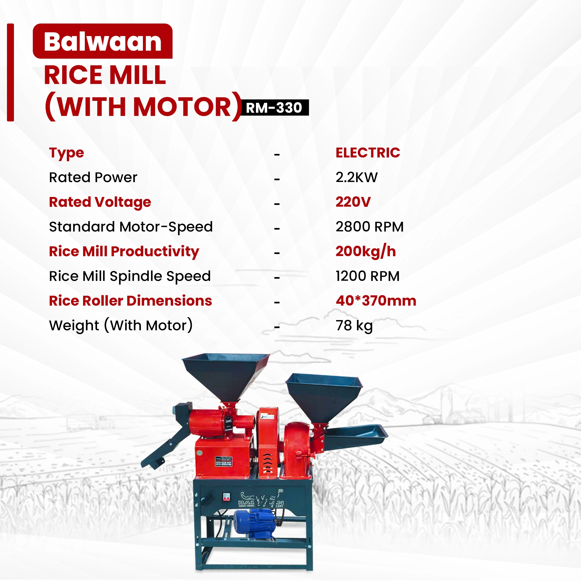 Balwaan Rice Mill Combine RM-330 – thumb