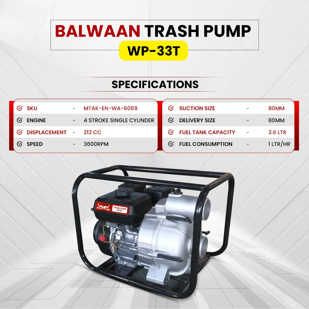 Balwaan Trash Pump 3x3 inch WP-33T – thumb
