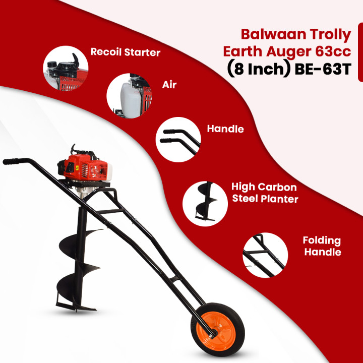 Balwaan Trolly Tree Planter 63CC Double Gear box (Without Bit) BE-63T – thumb