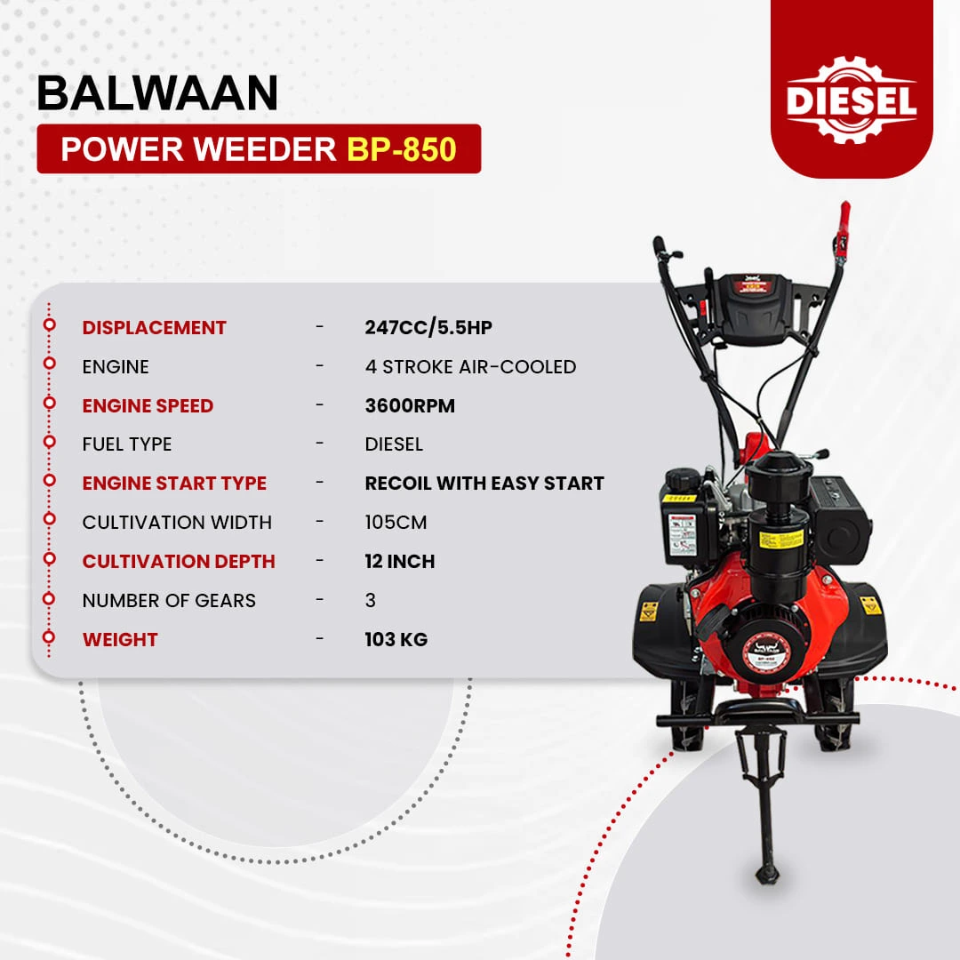 Balwaan BP 850 Power Weeder - (Diesel) – thumb
