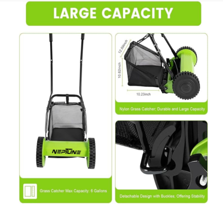 Neptune LMM-16 Manual Lawn Mower with 16 Inch Cutting Width – thumb